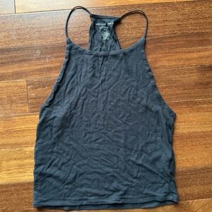 American Eagle Outfitters Charcoal Ribbed Tank